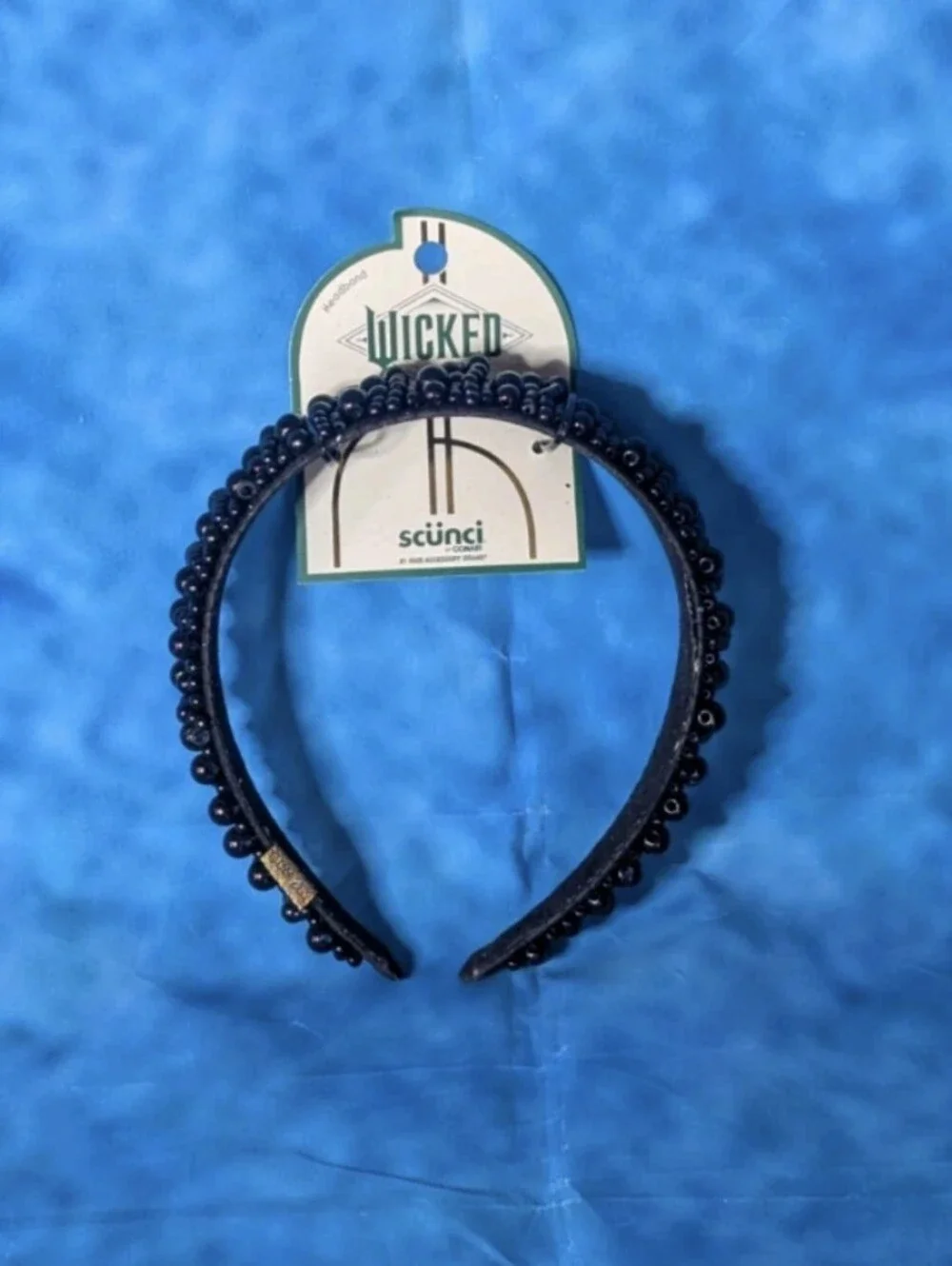 Scrunchi Wicked Elphaba Beaded Black Headband Adult OSFM NWT